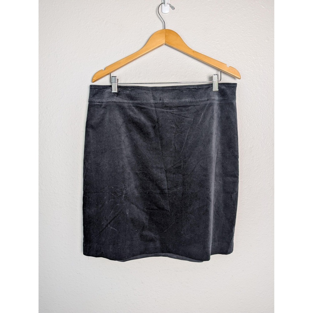 Talbots Skirt Womens 14 Black Velvet Pencil Lined Knee Length Career Work Office